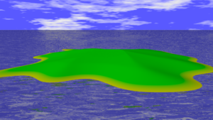 POV Ray Sky Sphere Island Example