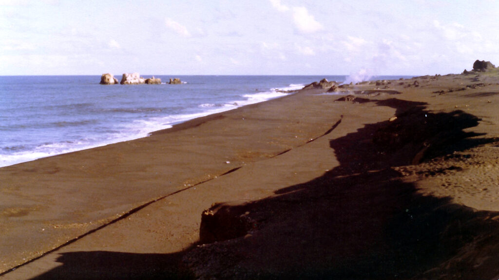 Iwo Jima (Sulfur Island)Japan North West beach below the Old US Coast Guard LORAN Station, circa 1977.